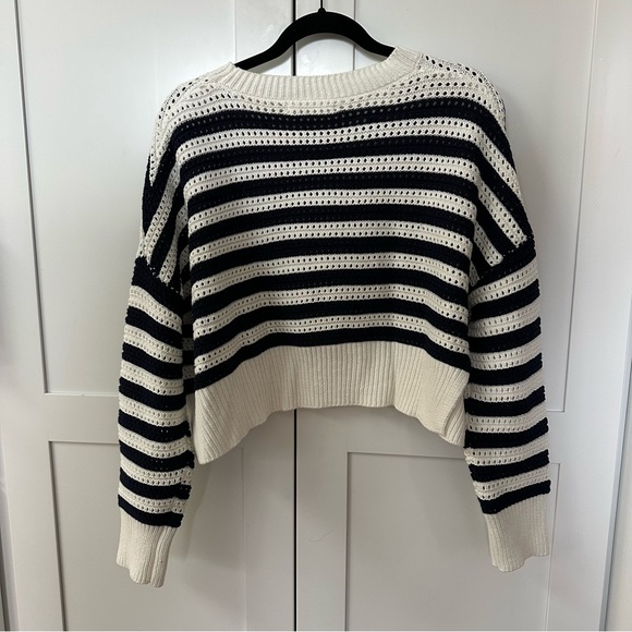 Striped Cropped Sweater - Picture 2 of 5
